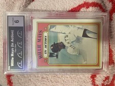 1972 Topps Willie Mays In Action #50 San Francisco Giants PGC Graded Card