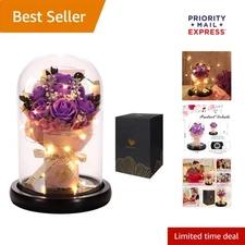 Forever Rose in Glass Dome: Elegant Gift for Mother's Day & Romantic Occasions