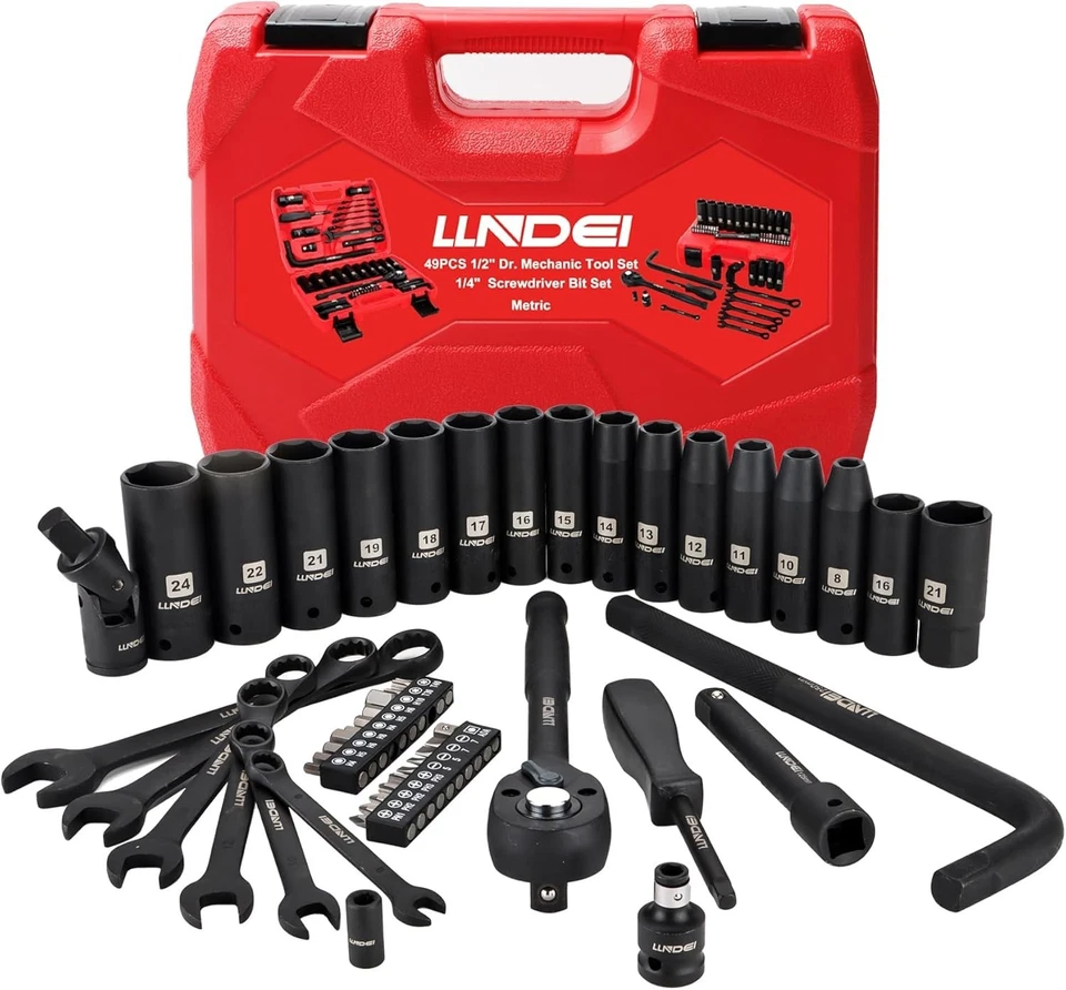Portable 49-Piece 1/2" Dr. Socket Set with Storage Case - Image 3 of 4