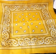 Yellow Bandanas Paisley Print Lot Of 33