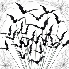 RAINFLOW 30PCS Halloween Bat Garden Stakes Outdoor Yard Spooky Decor
