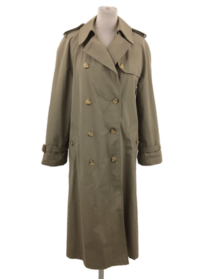 #ad St Michael Women#x27;s Trench Coat Size 10 Brown Double Breasted Button Vent Used GBP 15.00
