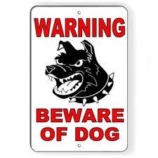Warning Beware Of Dog Metal Sign Or Decal 6 SIZES attack beware security SBD14