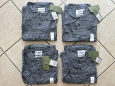 NEW 4 PACK OF GOODFELLOW  CO GRAY MIDWEIGHT FLANNEL LONG SLEEVE SHIRTS XL