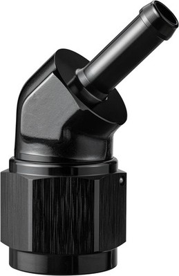 45 Degree -10 AN Female Swivel to 5/16'' Barb Fitting Adapter Aluminum Black 1pc