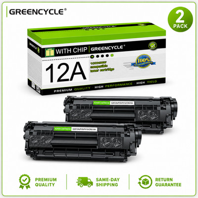 GREENCYCLE 2PK Q2612A 12A Toner Cartridge Compatible with HP LaserJet M1319 MFP