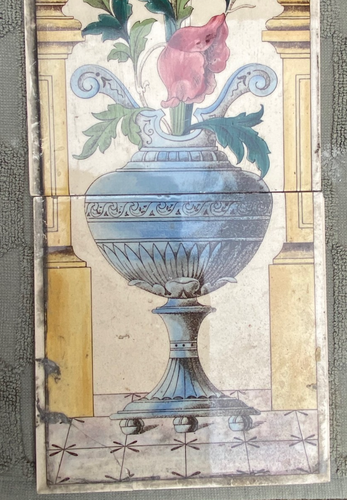 Victorian-Style Poppy and Wheat Sheaf Fireplace Tile Set of 10 - Picture 3 of 12