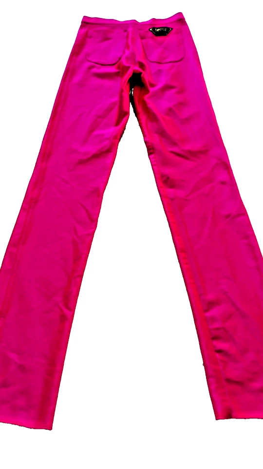 Pantalones de Discoteca Vintage Bojeangles Facilidad para la Piel Rosa Lycra Spandex Sexy Raro *LEER* S Foto 3 de 4