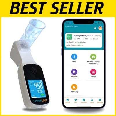 SpiroLink Smart Spirometer with Cloud App - Lung Function Test Device in Pocket