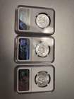 1964 Kennedy Silver Half Dollars Qty. 3 Graded MS64