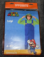 Super Mario Luigi Opposuits Costume for Kids- Size 6-8 years old -NEW