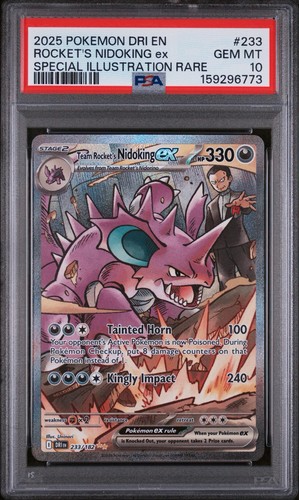 Team Rocket's Nidoking ex 2025 Pokemon Destined Rivals #233/182 PSA 10 Gem Mint
