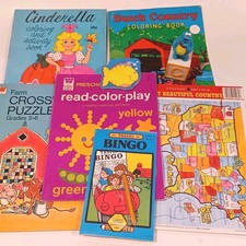 Vtg Puzzle Coloring  Activity Books Cookie Monster Pencil Sharpener Etc..