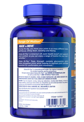 Osteo Bi-Flex Triple Strength Joint Health + Vitamin C 200 Tablets, FAST SHIP - Picture 4 of 4
