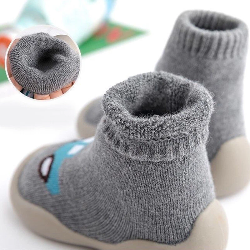 Newborn Baby Girls Boys Non Slip Infant Cotton Soft Non Slip Socks Walking Shoes - Image 3 of 4