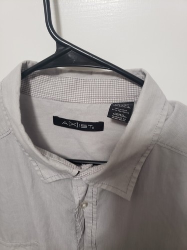Axist Slim Fit Men Shirt Buttons Collars Short Sleeve Pockets Size 2XL Grey..... - Picture 4 of 8