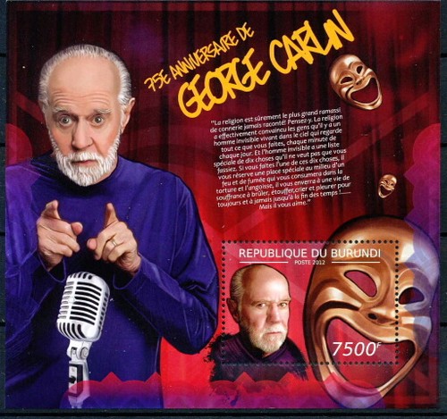 BURUNDI 2012 MNH MS, George Carlin, American comedian, Actor, Arts