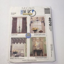 McCall's 4070 Window Treatments Curtain Panel Valance