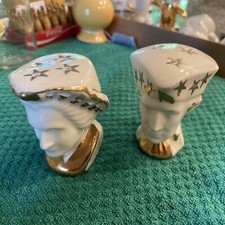 White Gold George And Martha Washington Salt And Pepper Shakers