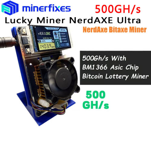 Lucky Miner NerdAXE Ultra DIY 500gh/s 12w BM1366 Asic Chip Bitcoin Cypto Miner