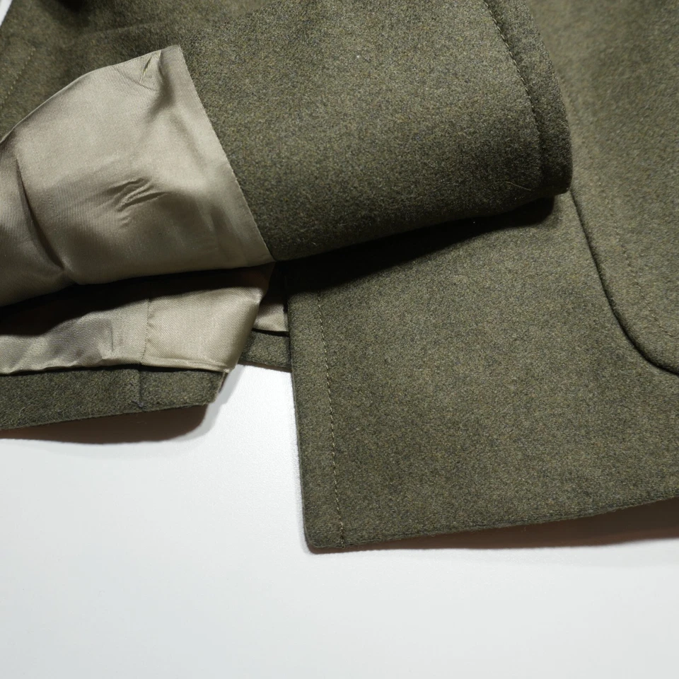 Chaquetón Stile Benetton para mujer talla 38 lana verde suave cepillado doble pecho Foto 4 de 4