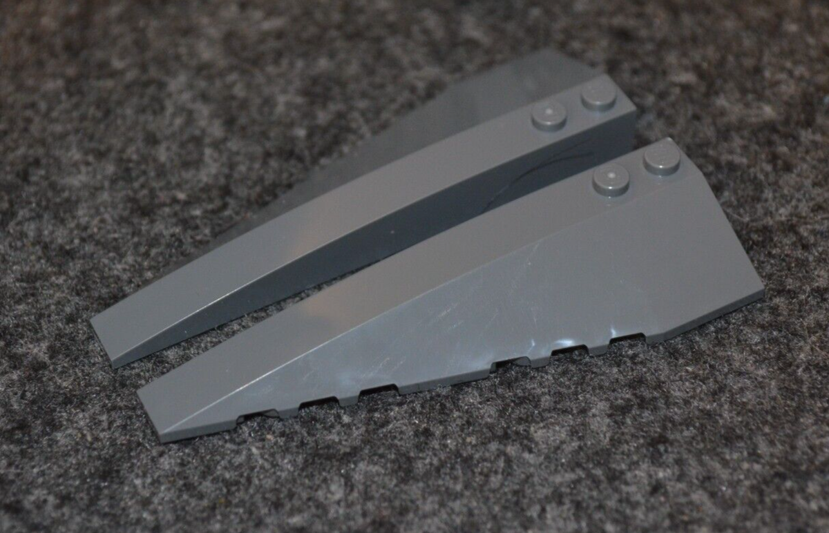 2 - 1 Pair) 3x10 Dark Gray Flared Ship Nose Bricks ~ New Lego