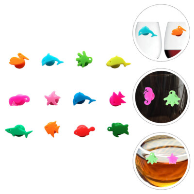  12 Pcs Marine Animal Wine Glass Tags Bechermarker Für Getränke Cup -Zauber