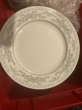 somerset by nl excel china . Blue Floral, With Silver Band. Place Setting For 4.