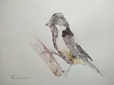 Coal Tit, Birds, Watercolor artwork, Handmade, Original painting on paper