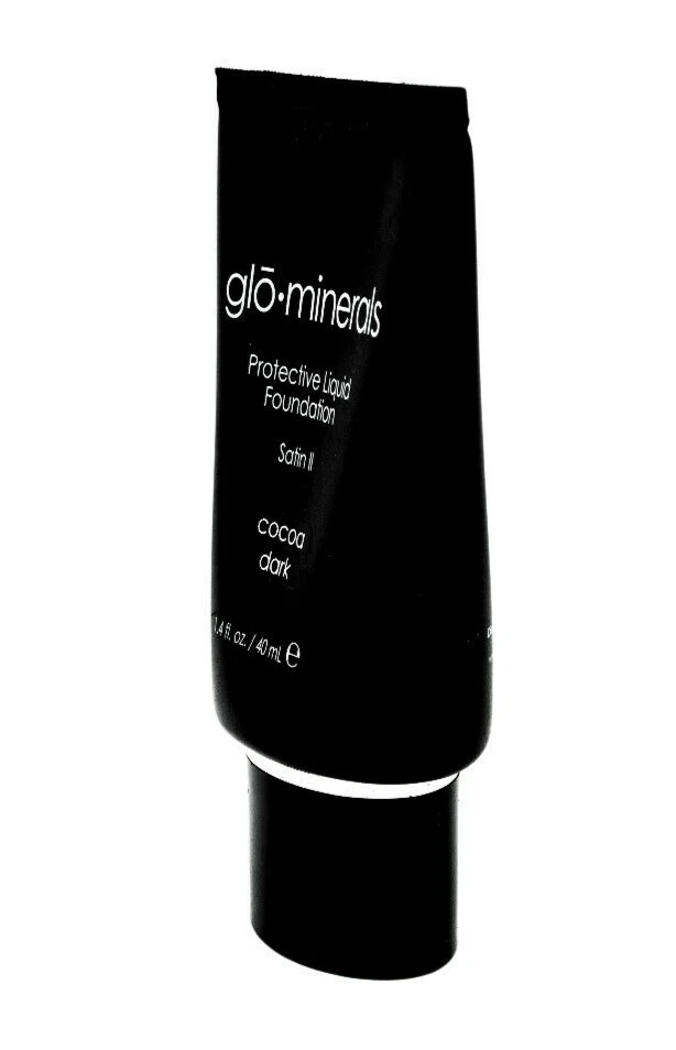 Glo Minerals Oil Free Protective Liquid Foundation (Cocoa Dark)1.4 oz /40 ml NIB - Image 3 of 4