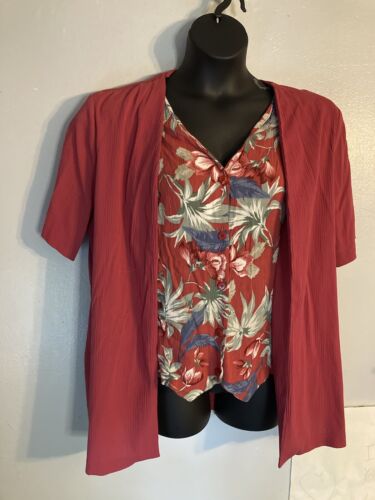 alfred dunner Red Floral Blouse 20w | eBay