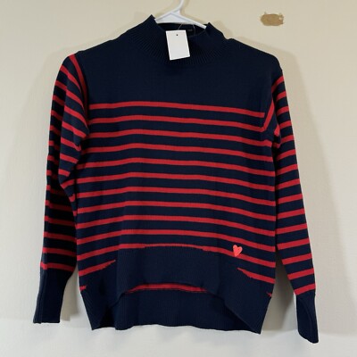 Crewcuts Girls Striped Pullover Sweater Size L (10-11) Cotton Long Sleeves New