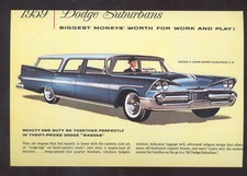 1959 DODGE SUBURBAN STATION WAGON CAR DEALER ADVERTISING POSTCARD COPY '59