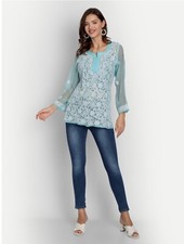 Kurti Chikankari for women short kurti georgette kurti soft fabric with inner