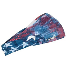 Halo Bandit Pullover Sweatband 4" tapered Sports Headband w/Sweat Seal Star Blue