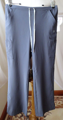 URBANE WOMANS CHARCOAL SCRUB PANTS PULL ON 1/2 ELASTIC WAIST NEW P S M