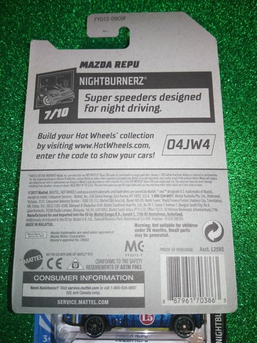 (3) Hot Wheels Mazda Repu Blue Nightburnerz #7/10 Truck #138 - Picture 7 of 8