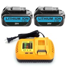 PACK Battery  Charger For DeWalt 20V 20 Volt MAX DCB206 DCB205-2 Lithium Ion US