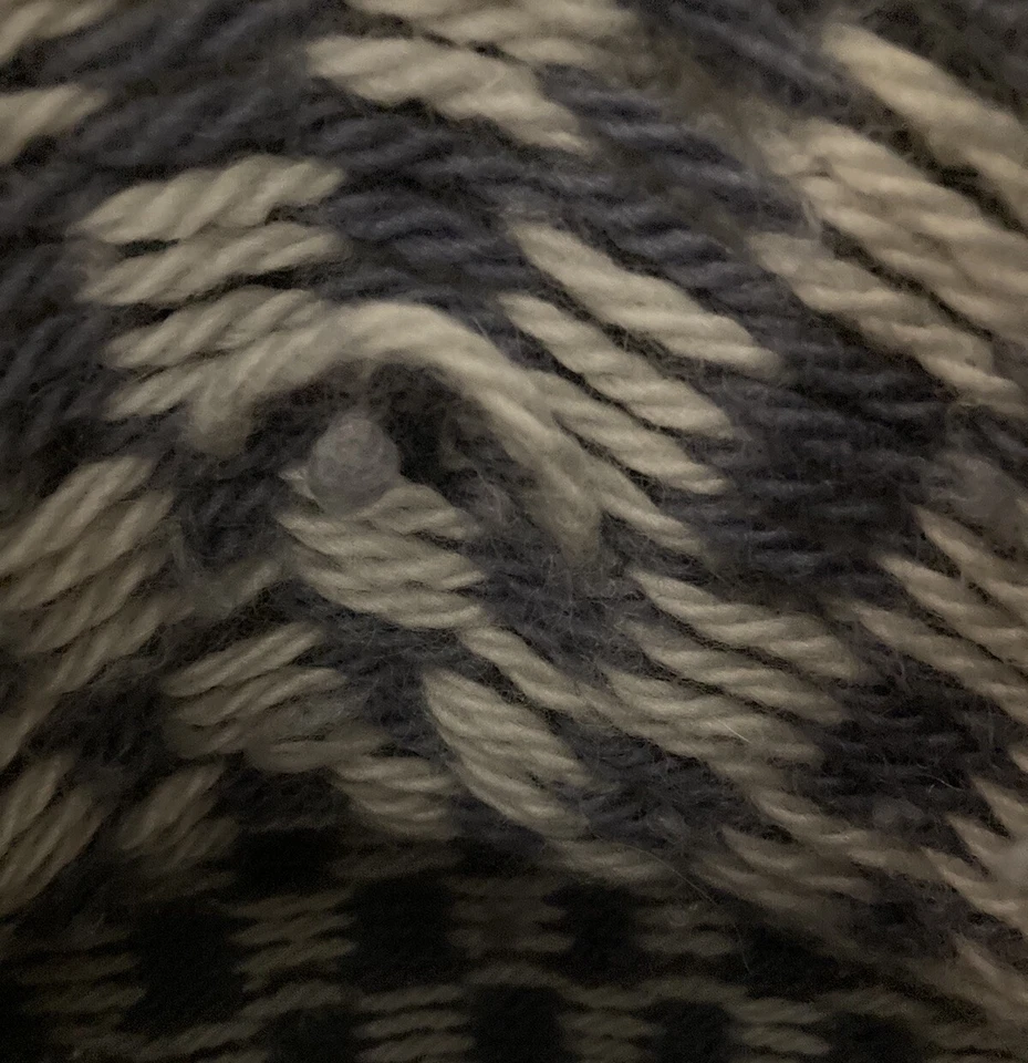 SUÉTER Hecho a Mano Años 60 70 De Colección A Cuadros Lana Gruesa Ciruela Azul Gris Unisex COMO ESTÁ Foto 3 de 3