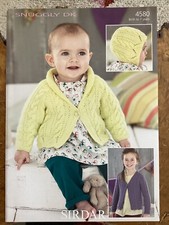 Baby Knitting Patterns DK Cardigans & Hat In Snuggly DK  16-26”  Sirdar 4580