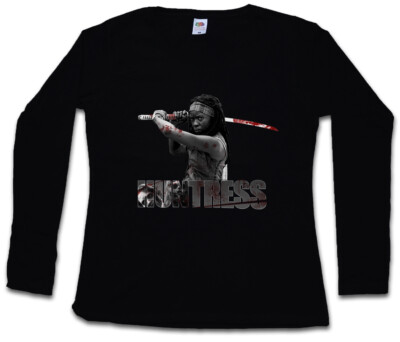 HUNTRESS MICHONNE WOMEN LONG SLEEVE T-SHIRT Walking Zombie Girl Daryl Dixon Dead