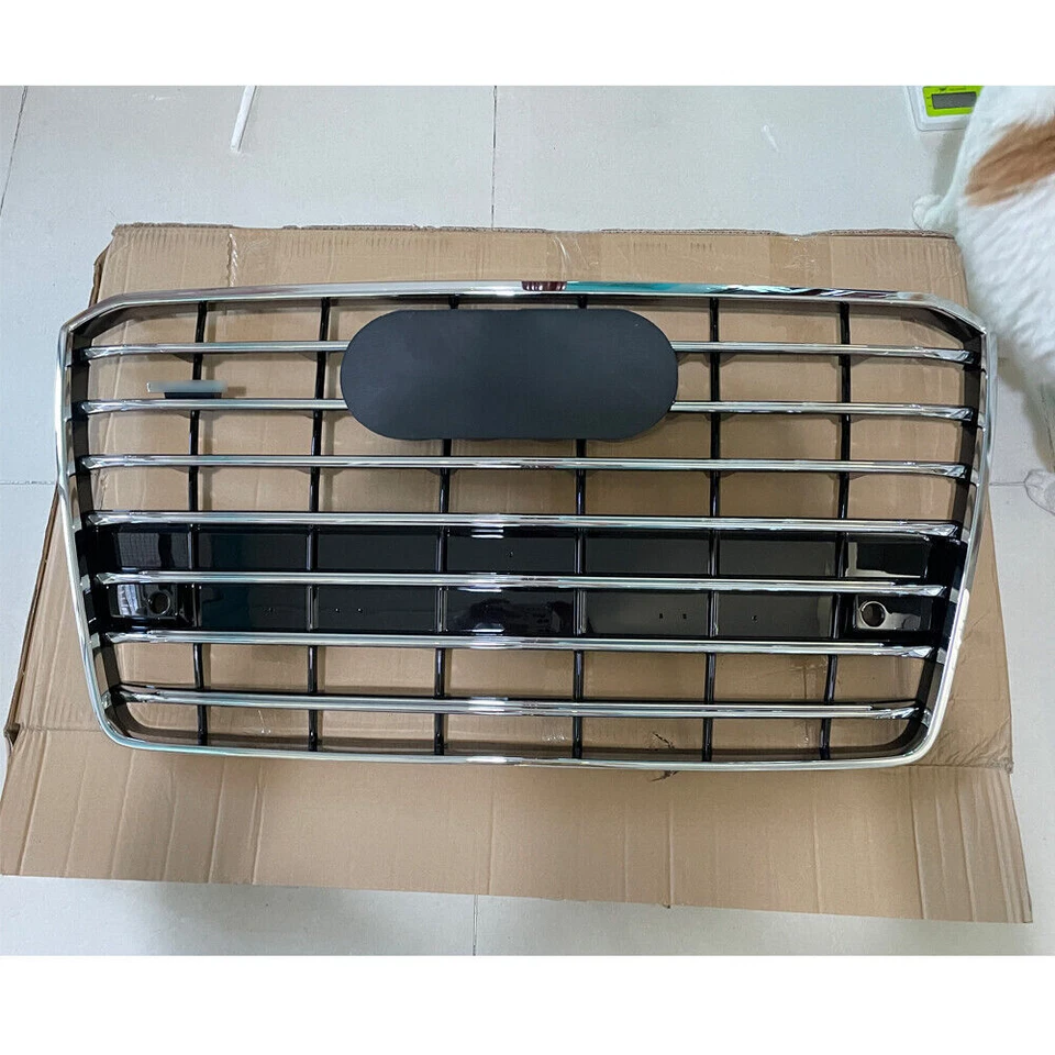 Parrilla de parachoques delantero malla superior rejilla plateada para Audi A8 2015 2016 2017 Foto 4 de 4