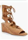 Chloe Foster Suede Wedge Gladiator Sandal In Camel Color 40 — photo 4