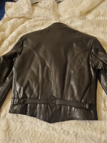 VINTAGE 90'S HEIN GERICKE LEATHER BIKER JACKET Black Size 48 - Picture 9 of 23