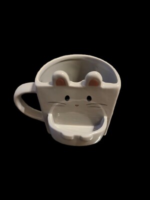 Adorable Grey Rat Coffee/Tea Mug+ Cookie Holder Novelty rare With Birth Year.New