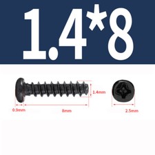 Electronic small Self Tapping Screws M1.4-M4 Phillips Pan Head Blunt Screw black
