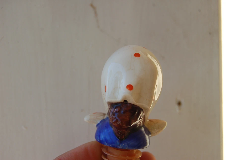 ANCIEN BOUCHON VERSEUR EN FAEINCE HUMORISTIQUE FEMME GRAND NEZ - Photo 4/4