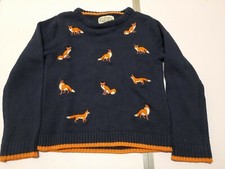 🦊 Ministry of Rascals Fox Knitted Jumper Navy Orange 1-2 years EU 92 12-24M