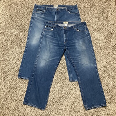 LL Bean Standard Fit Mens Jeans Size 42 X 28 Blue - 2 PAIRS