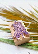 Tibetan Victory Banner Symbol Mini Wooden Block Print Stamp